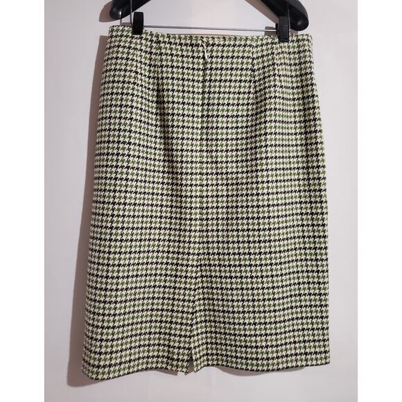 Talbots VTG Wool Houndstooth Straight Pencil Skirt Womens Size 12 Retro Academia - Picture 2 of 11